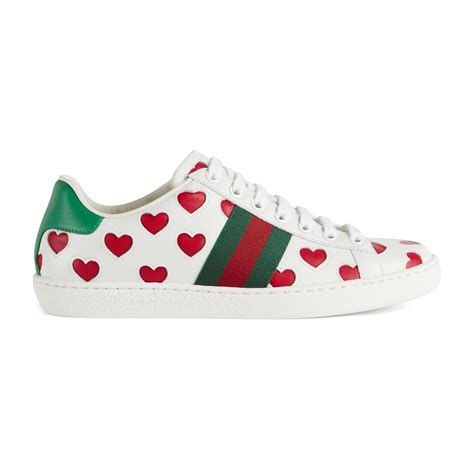 saks gucci ace heart|Gucci ace sneakers women.